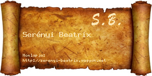 Serényi Beatrix névjegykártya