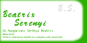 beatrix serenyi business card